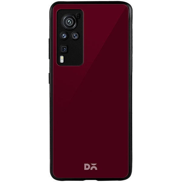 

DailyObjects Maroon Glass Case Cover For Vivo X60 Pro