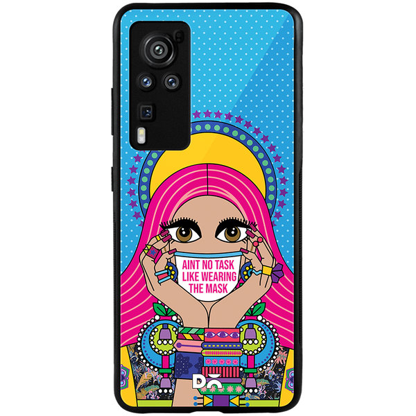 DailyObjects Mask-Up Millennial Glass Case Cover For Vivo X60 Pro