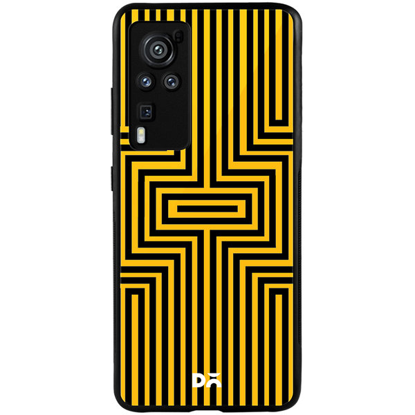 

DailyObjects Maze Ochre Glass Case Cover For Vivo X60 Pro