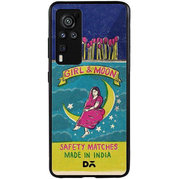 

DailyObjects Moon Girl Matchbox Glass Case Cover For Vivo X60 Pro