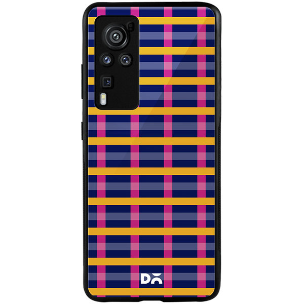 

DailyObjects Navy Multi-Rows Glass Case Cover For Vivo X60 Pro
