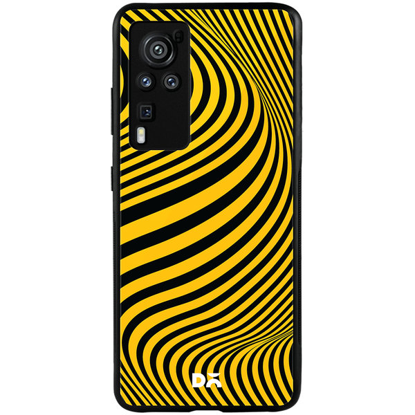 

DailyObjects Ochre Waves Glass Case Cover For Vivo X60 Pro