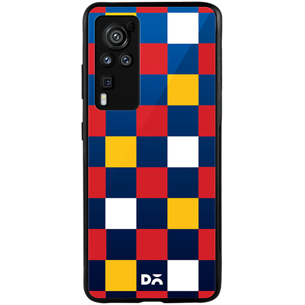 

DailyObjects Quartet Checks 3 Glass Case Cover For Vivo X60 Pro