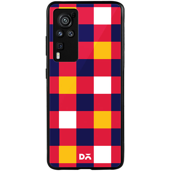 

DailyObjects Quartet Checks 4 Glass Case Cover For Vivo X60 Pro