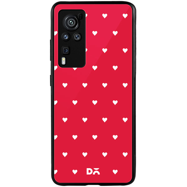 

DailyObjects Red Rose Hearts Glass Case Cover For Vivo X60 Pro