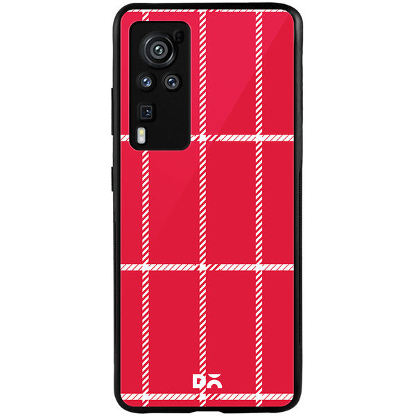 

DailyObjects Red Rose Rope Checks Glass Case Cover For Vivo X60 Pro