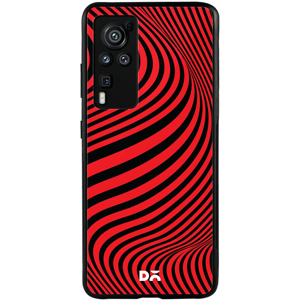 

DailyObjects Red Waves Glass Case Cover For Vivo X60 Pro