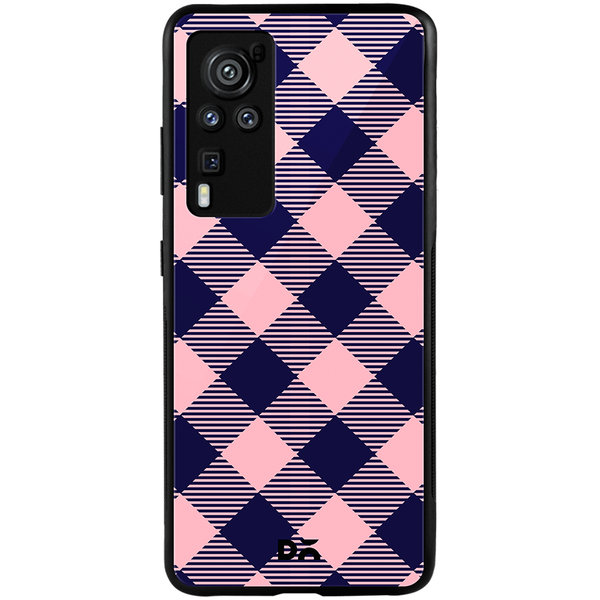 

DailyObjects Small Static Bubblrgum Checks Glass Case Cover For Vivo X60 Pro