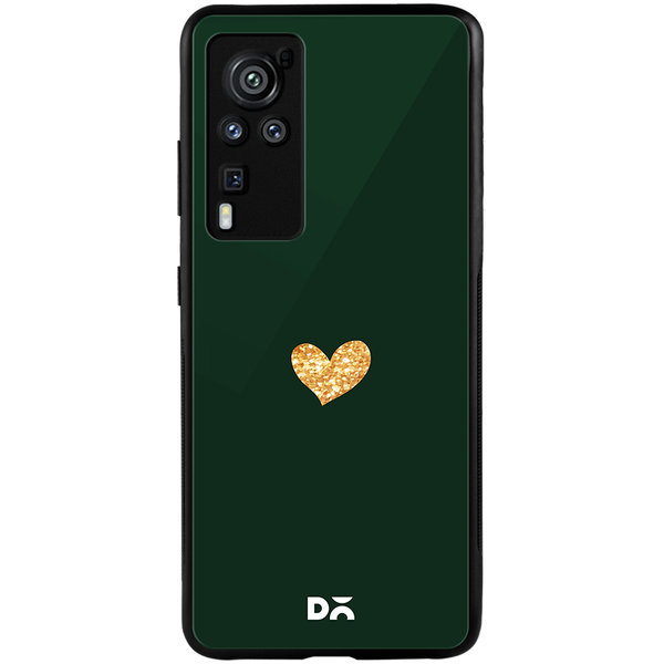 

DailyObjects Sparkle Heart Bottle Green Glass Case Cover For Vivo X60 Pro