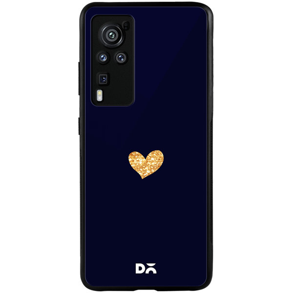 

DailyObjects Sparkle Heart Navy Glass Case Cover For Vivo X60 Pro