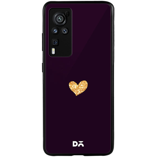 

DailyObjects Sparkle Heart Plum Glass Case Cover For Vivo X60 Pro