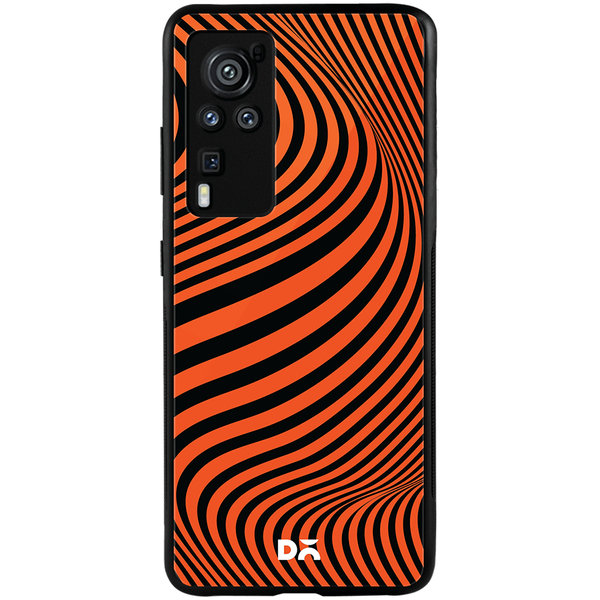 

DailyObjects Tangerine Waves Glass Case Cover For Vivo X60 Pro
