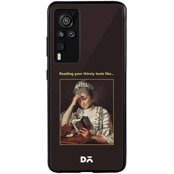 

DailyObjects Thirsty Text Glass Case Cover For Vivo X60 Pro