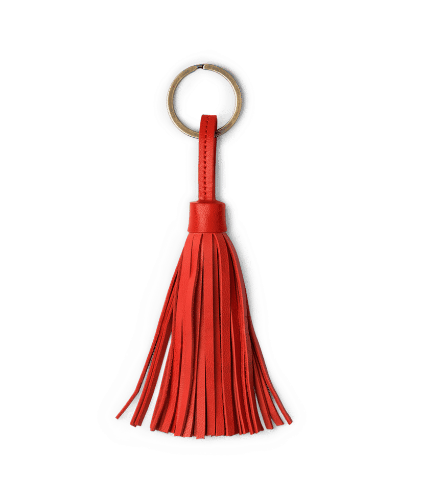 Red tassel keychain on sale