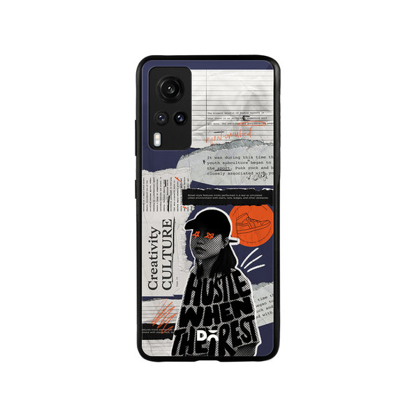 

DailyObjects Hustle When They Rest Glass Case Cover For Vivo X60