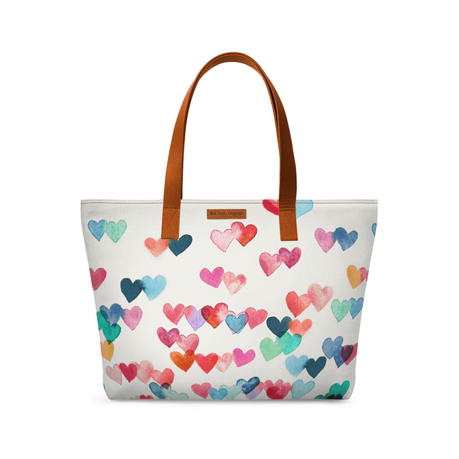 DailyObjects Colorful Hearts Fatty Tote Bag