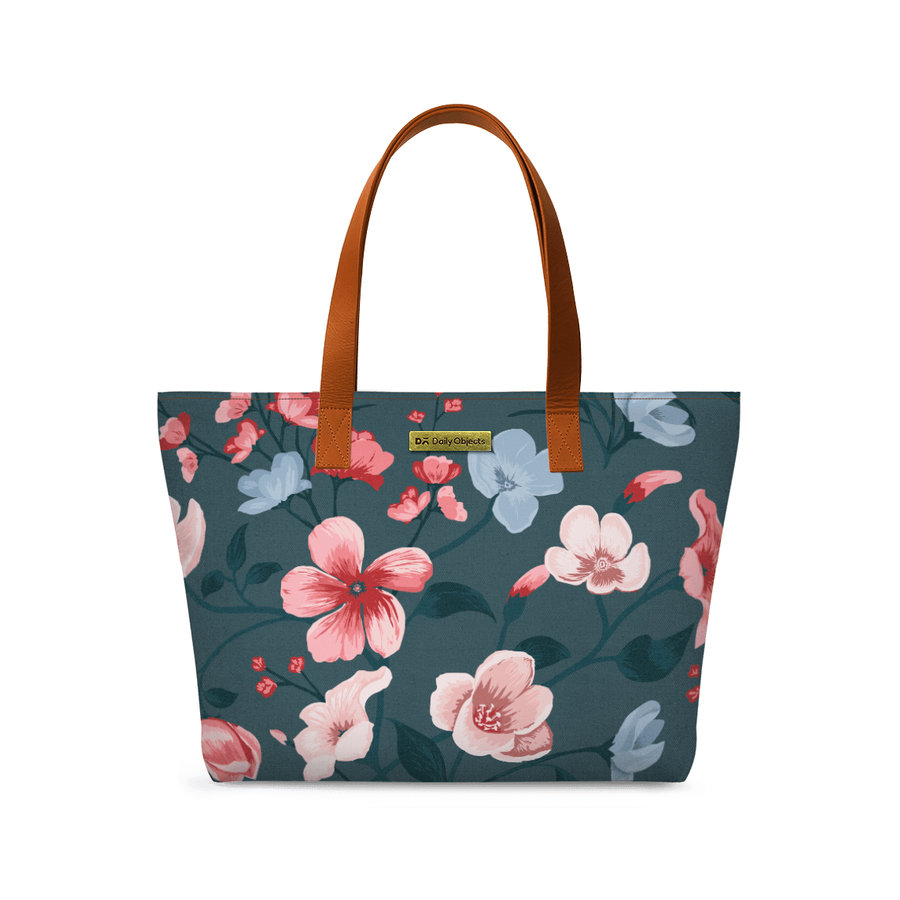 

DailyObjects Teal Blooms Fatty Tote Bag