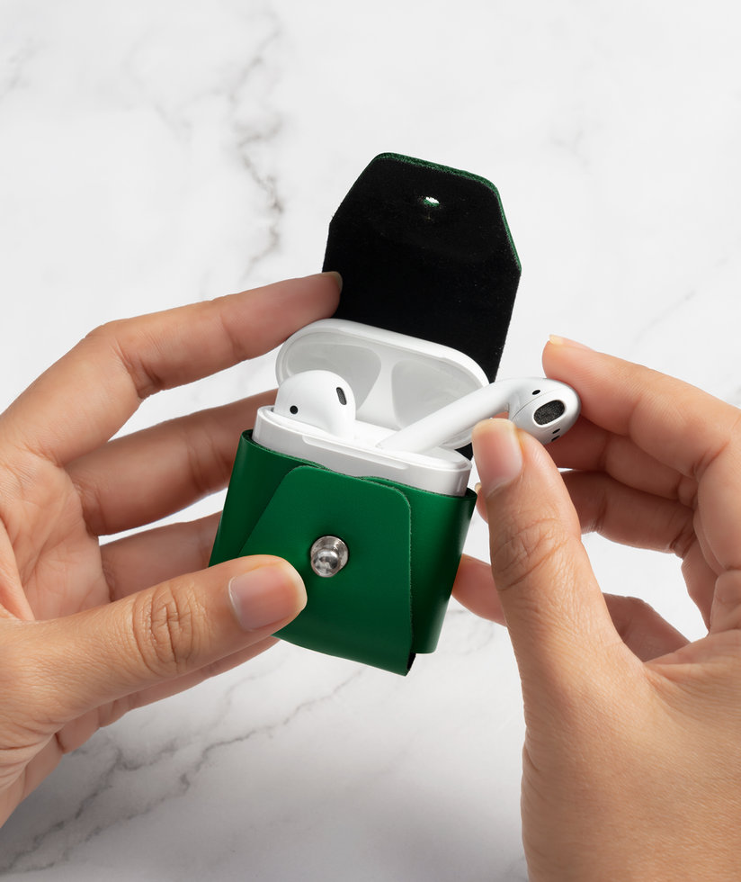 Green Airpods Leather Case Cover Buy At DailyObjects