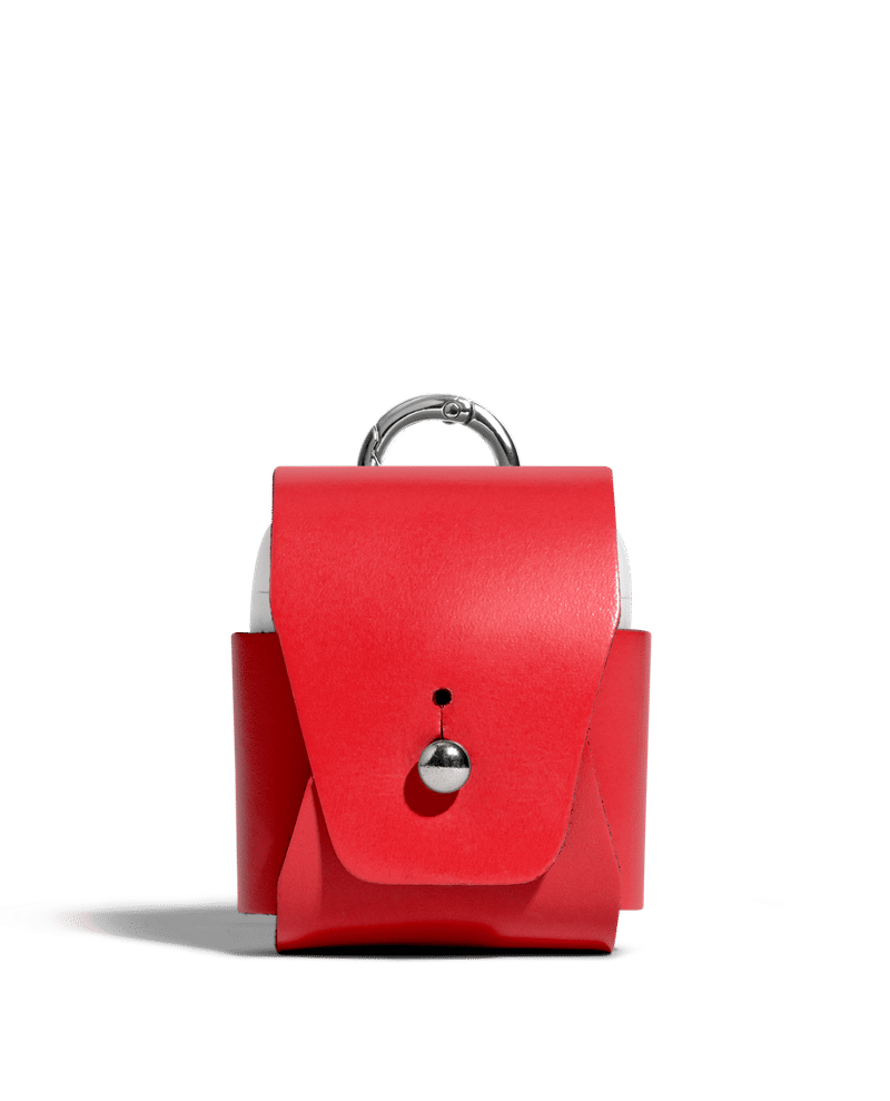 Red Airpods Leather Case Cover
